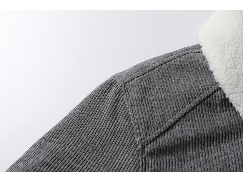 Men's Winter Corduroy Cotton Coat: Warm, Youthful, Plus Velvet Thick Jacket