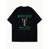 Black Oversized T Shirt Mardi Gras Social Club Lobster Print Let The Good Times Roll Party Festival Wear 2024