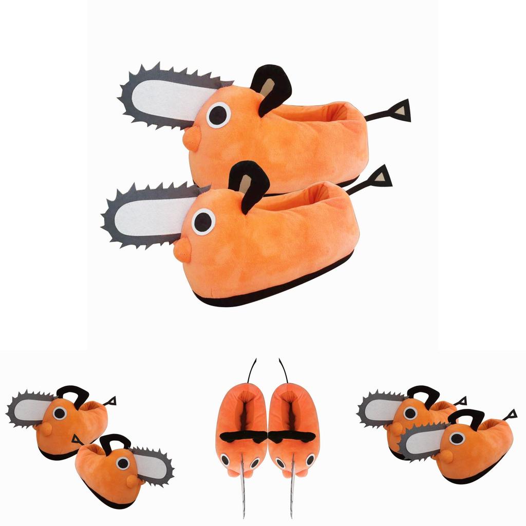 Chainsaw Man Pochita Plush Non-slip Slippers Cute Warm For Adults Kids