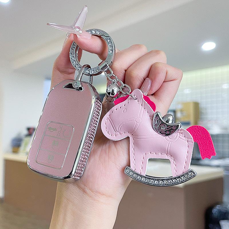 Premium Women's Car Key Case for Honda Accord, Civic, CR-V, Fit, Odyssey, Vezel, Lingpai, and XR-V