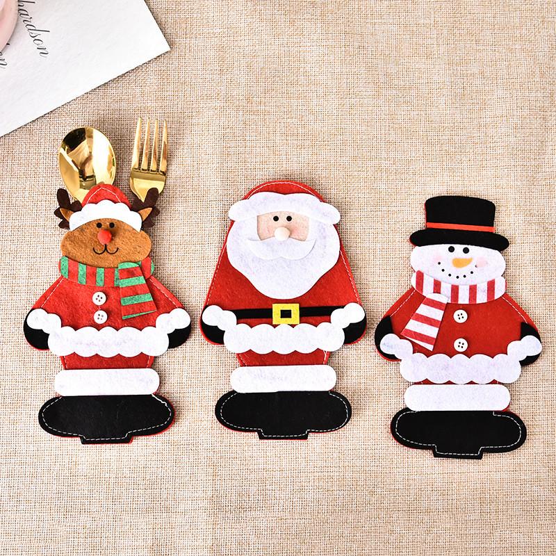 Santa Decorations Christmas Cutlery Sets Party Table Tops Products Decorative