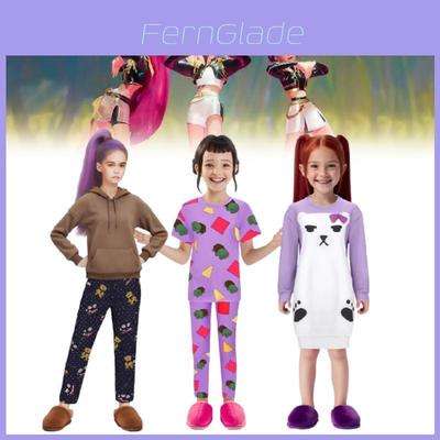 Kpop Demon Hunters Rumi Mira Zoey Cosplay Pyjama Set Met Polyester Stof Voor Podiumoptredens