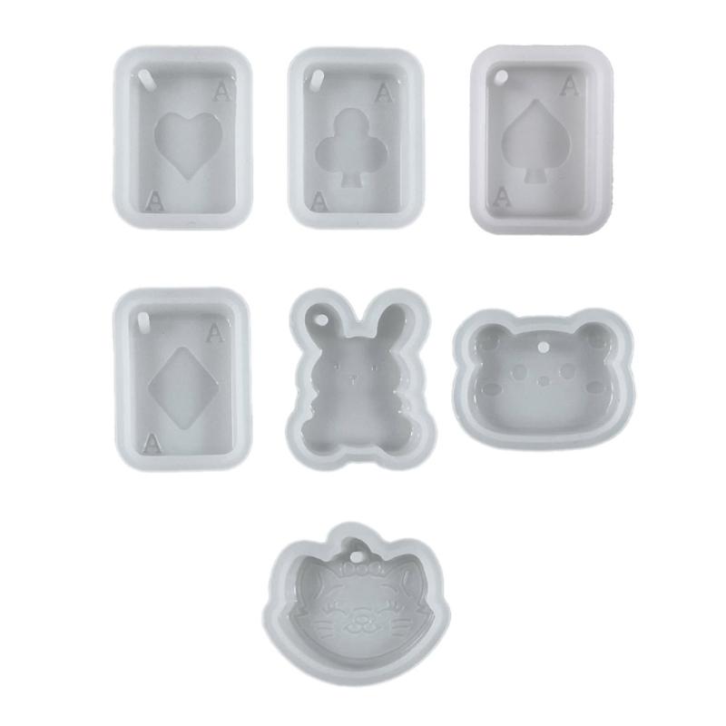 Sign Molds Pendants Mould Different Shapes Silicone Resin Moulds with Hole Silicone Material for DIY Pendants Crafts