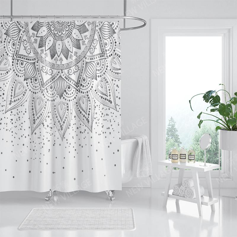 Vattentätt tygduschdraperi Badrumsdraperitillbehör Baddraperi 180x200cm 240*200cm bohemisk dekoration vintage mandala