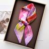 Floral Printed Square Scarf For Women Color Imitation Silk Scarves Bandanas Luxury Hijab Neckerchief Elegant Beach Shawl Wraps