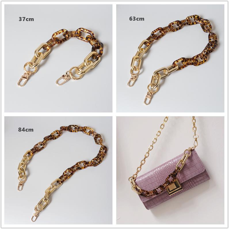 New Fashion Woman Bag Accessory Detachable Part Replacement Chain Leopard Gold Silver Acrylic Strap Women Shoulder Handle Chain