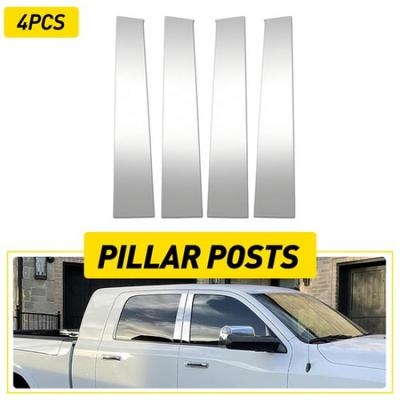 Chrome Pillar Door Posts Cover Decal Trim Window 2009-2018 for Dodge Ram 1500