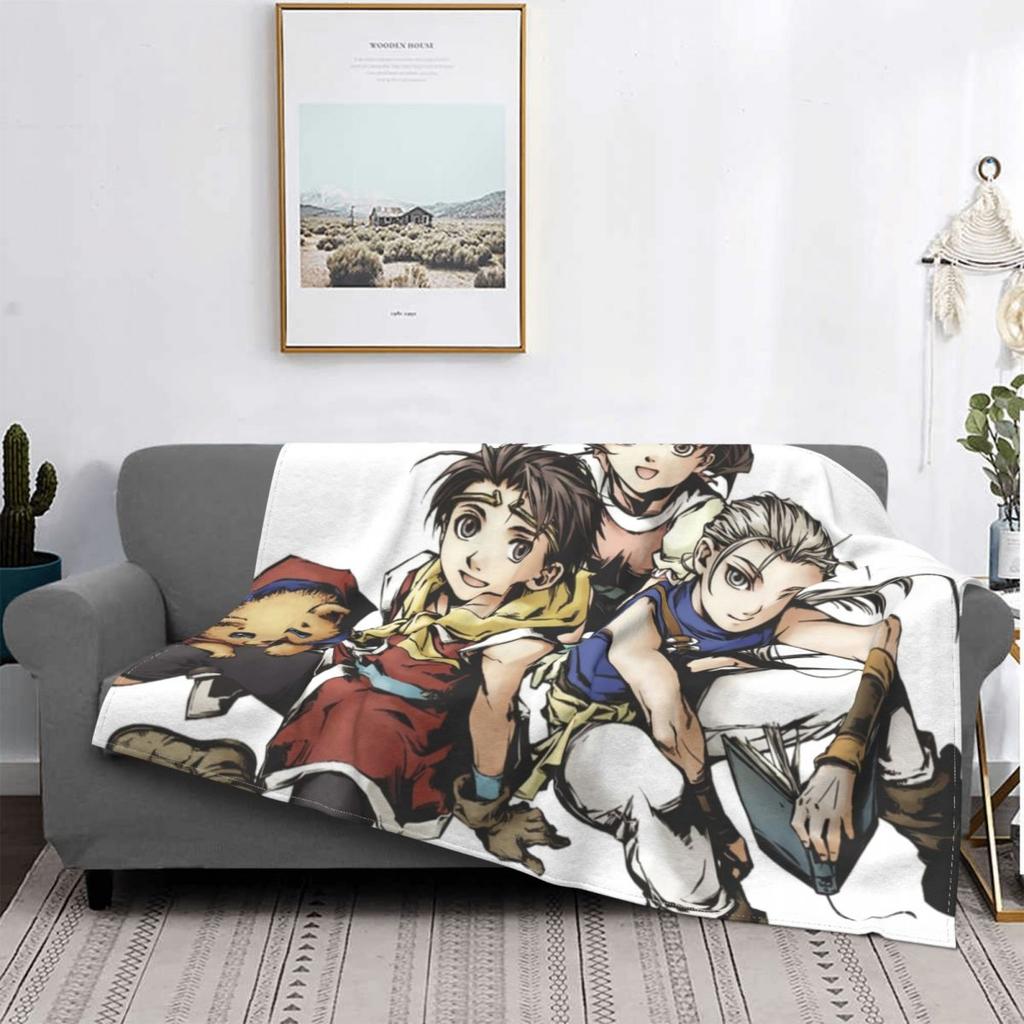 Genso Suikoden Best RPG Blankets Vintage Games Fleece Funny Warm Throw Blankets for Chair Covering Sofa Decoration