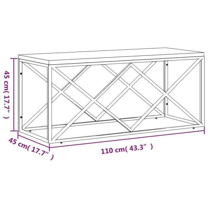 VidaXL Coffee Table Stainless Steel and Solid Reclaimed Wood 349965