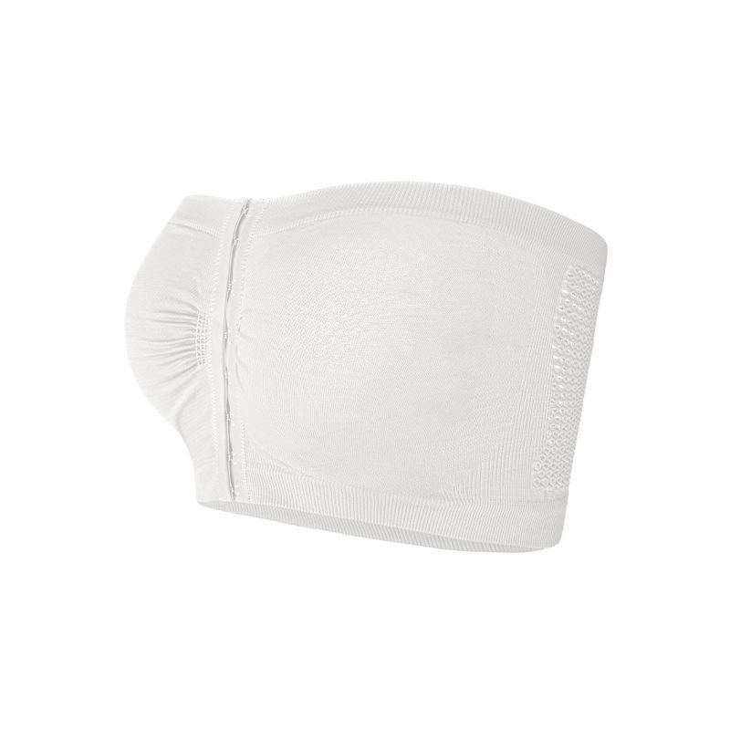 

European & American Strapless Bustier: One-Word Band, Chest-Binding, Back-Enhancing, Front-Buckle, Plus Size Shapewear S белый