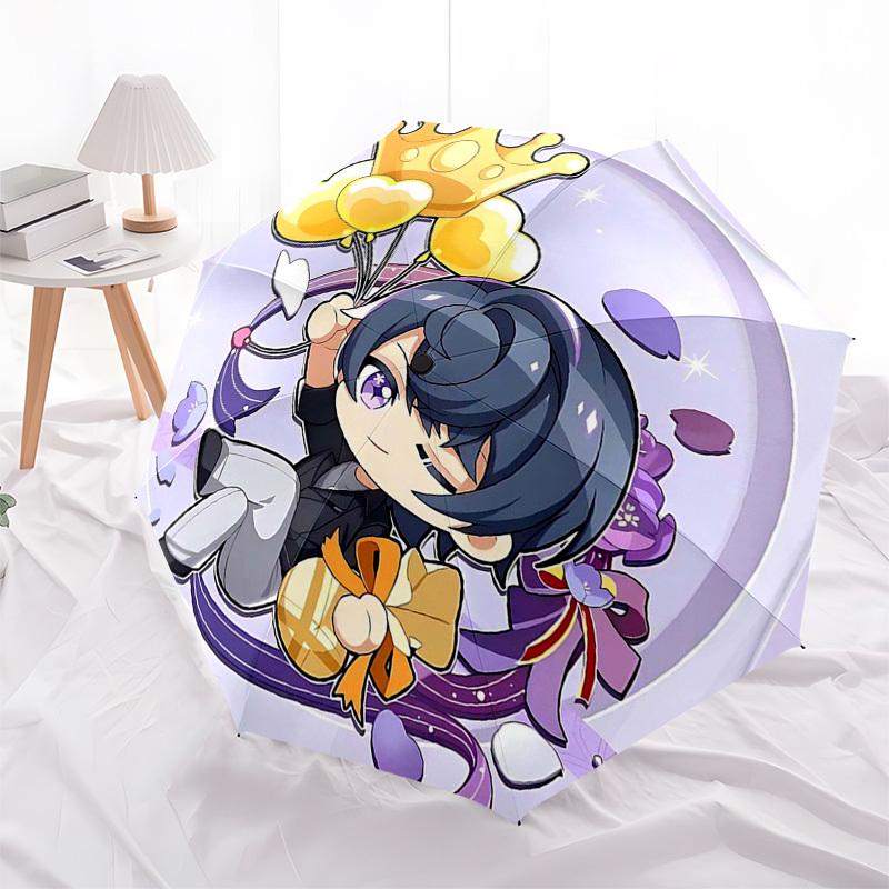 1pc Outdoor Umbrella with Cute Anime Character Design - Automatic Opening/Closing, Portable 3-Fold Design, 8-Rib Iron Frame - Perfect Gift for Fa