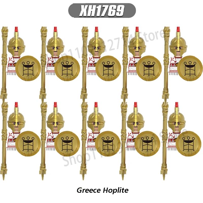 10Pcs/Set Historical Medieval Sparta Heroes Crusader Roman Soldiers Building Blocks Military Action Figures Bricks Toys For Kids