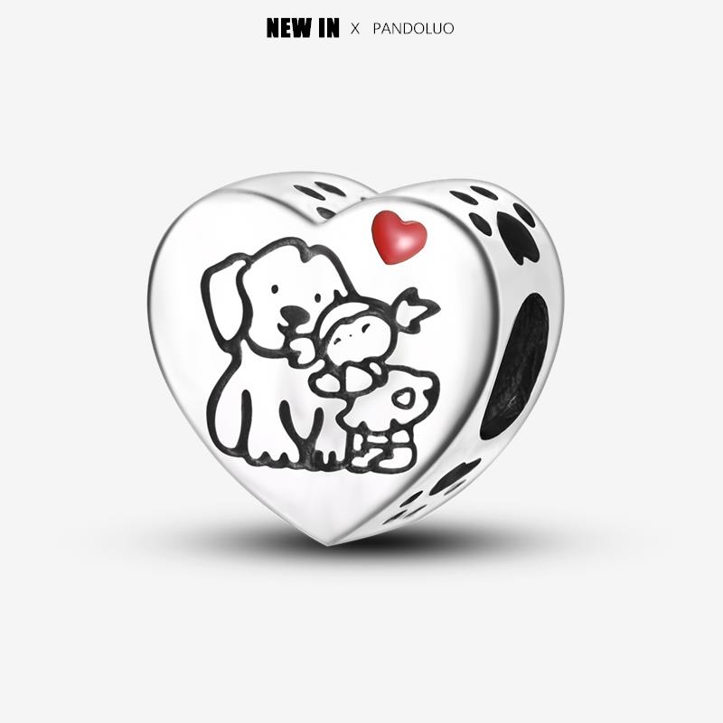 New In Heart Shaped Pattern Charm Beads Fits Pandach Original Bracelet Women Copper Pendant Bead Jewelry Gift