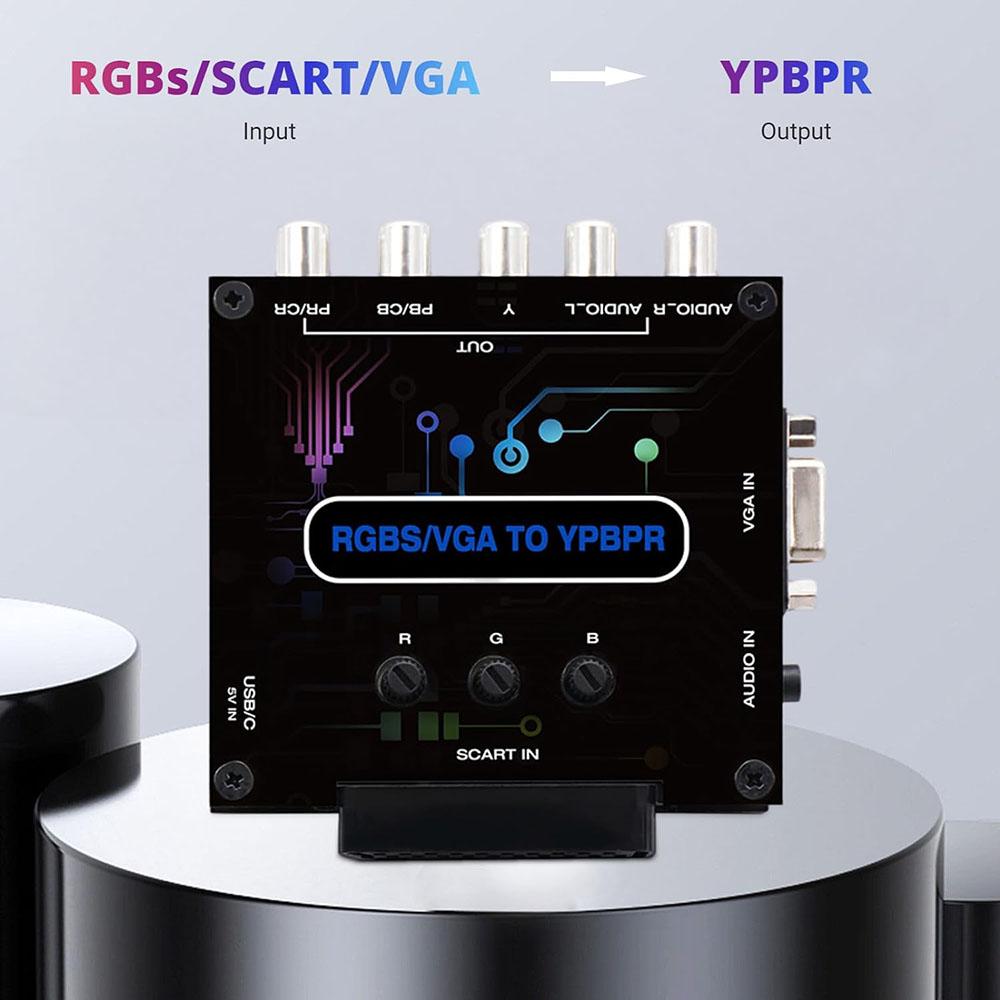 RGBS VGA SCART to YPBPR Converter, Convert Video Signal to Color Difference Sign