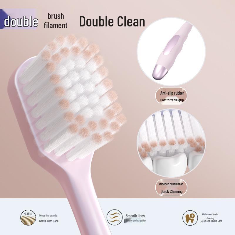 Premium Wide-Head Adult Toothbrush Set (6-Pack)