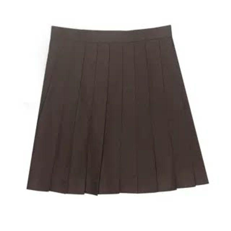 

Achaijia Original Japanese Style Long Sleeve Pleated Skirt Shirt Brown Skirt 42 Length XL