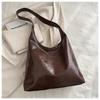Oily Leather Large Slouchy Tote Bag: Women's 2024 Korean Style Casual Retro Spring Fashion, Large Capacity.