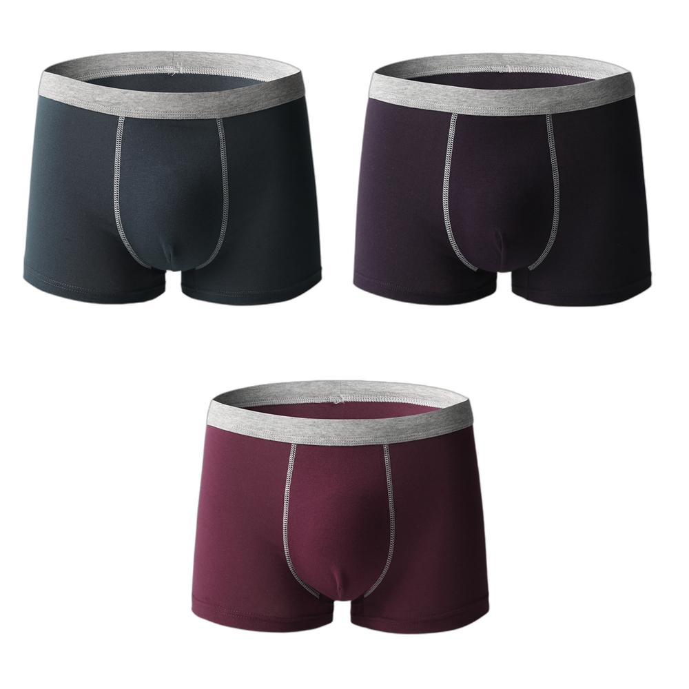 3 PCS Men's Boxer Shorts Cotton Underwear Solid Color Large Size Panties L XL 2XL 3XL 4XL 5XL 6XL