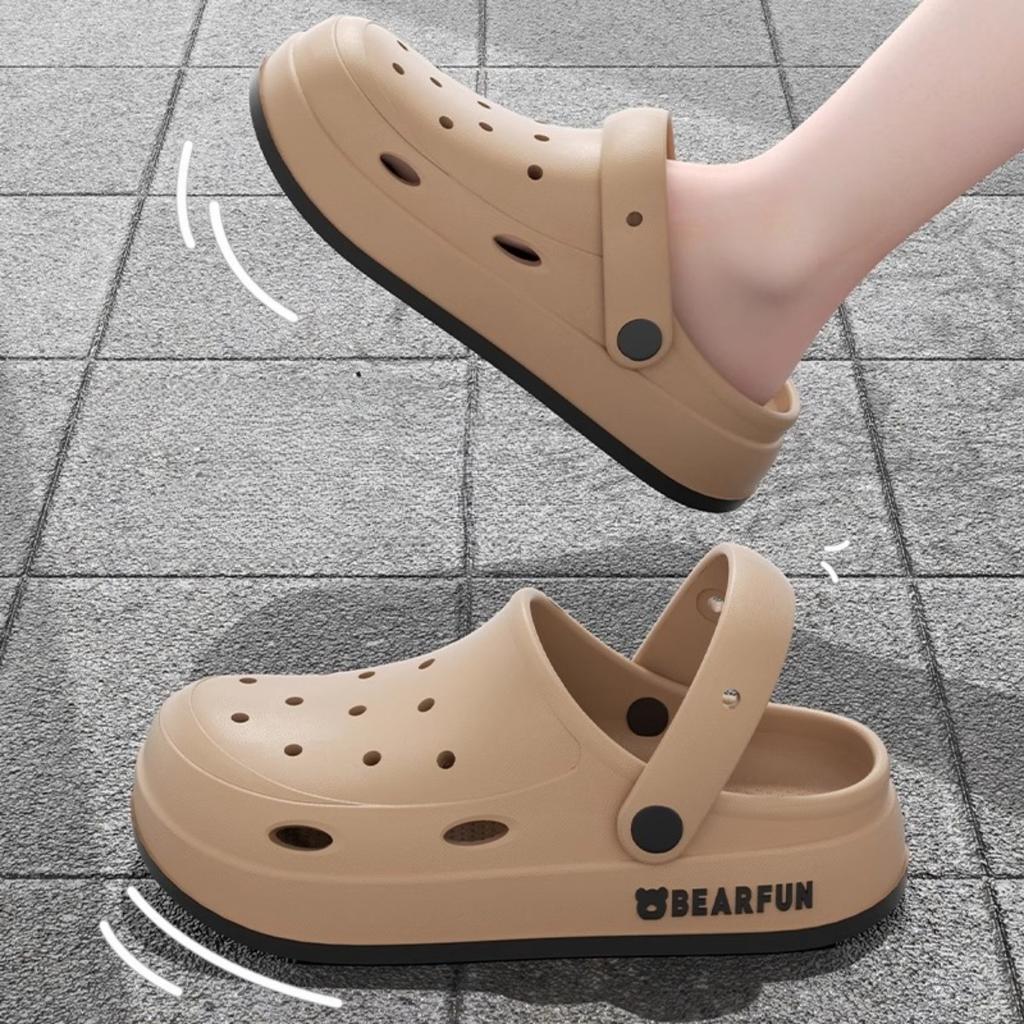 Sandalen - Leichte Sommer-Strand-Slipper mit dicker, gepolsterter Sohle, weicher runder Zehenpartie und minimalistischem Design für den Innen-/Außenbereich
