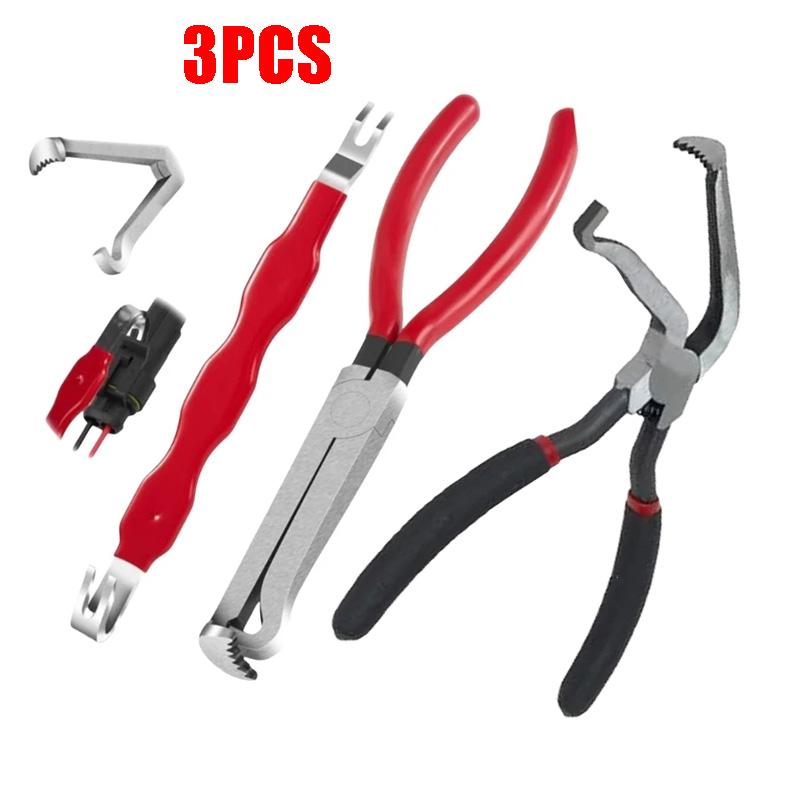 3pcs Car Electrical Disconnect Pliers Fuel Line Wire Disassembly Pliers Oil Pipe Separation Pliers Car Maintenance Tool Kit