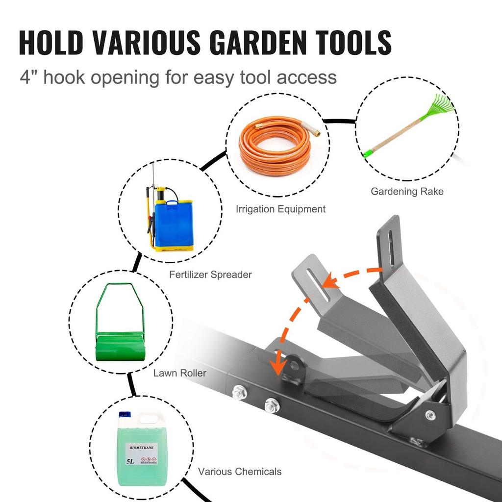 Trimmer Rack, 3 Place Weeder Trimmer Rack, Locking Trim Holder Landscape Trailer Rack Carrier Mount On Open Pickup/Trailer Enclosed Trailers, Pair