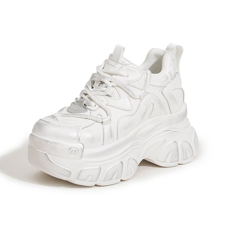 

Платформа папины кроссовки женские 2025 осень новая универсальная ретро старая грязная обувь трендовая небольшая внутренняя высота увеличение женская обувь 39 белый