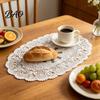 Schimmelresistente Tischset, Weißes Spitzen-Tischset, Rundes Ovales Vintage-Deckchen, Besticktes Reines Untersetzer für Tasse Vase Esstisch Hochzeitsfeier Dekor Langlebig