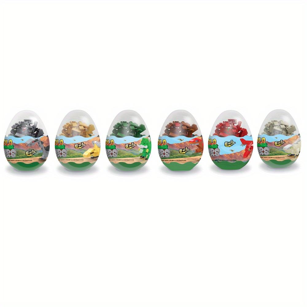 Pre Filled Easter Eggs with Dinosaurs Building Blocks Egg Surprise Toys for Basket Stuffers Party Favors Prize Toys for Kids