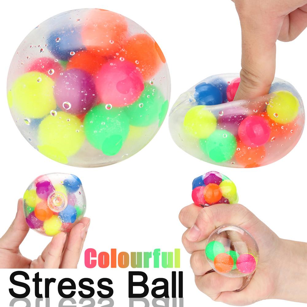 1pc Anti Stress Toy Sensory Stress Ball Stress Reliever Dimple Fidge Toys Release Rainbow Ball