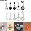5pcs/set Stainless Steel Navel Belly Button Rings Women Fashion Belly Button Ring Piercing Body Piercings Jewelry