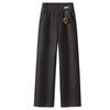 Autumn/Winter 2025 High-Waist Loose Pants for Seniors - Thick Casual Straight-Leg with Pockets