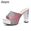 New Women Summer Slippers Fashion Sexy Super Square High Heels Peep Toe Party Shoes Woman Platform Sandals 2019