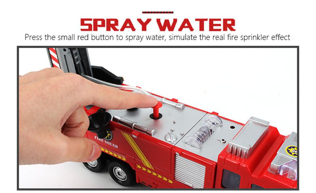 Shooting Water Lights N Sounds  Fire Truck Toy Rescue Vehicle Gift for Kids