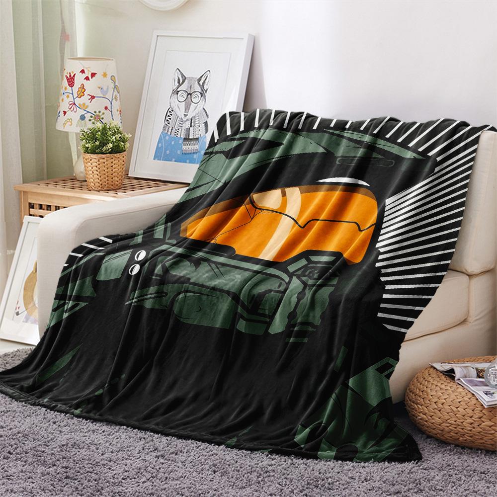 Master Chief  Print Flannel Blanket, High Quality Comfortable for All Seasons, Home Decor, Warmth and Comfort