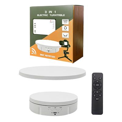 2 In 1 Electric Rotating Display Stand Remote Control 360 Degree Rotation Turntable Photography