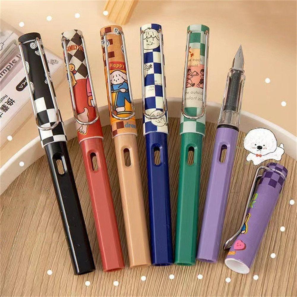 

Ink Refill Fountain Pen Replaceable Ink Pen Writing Supplies Capsule Fountain Pen Stationery Gift 4Pcs Peach