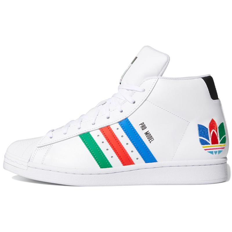Adidas Pro Model 'Colorful Trefoil   Cloud White' Sneakers FX0183