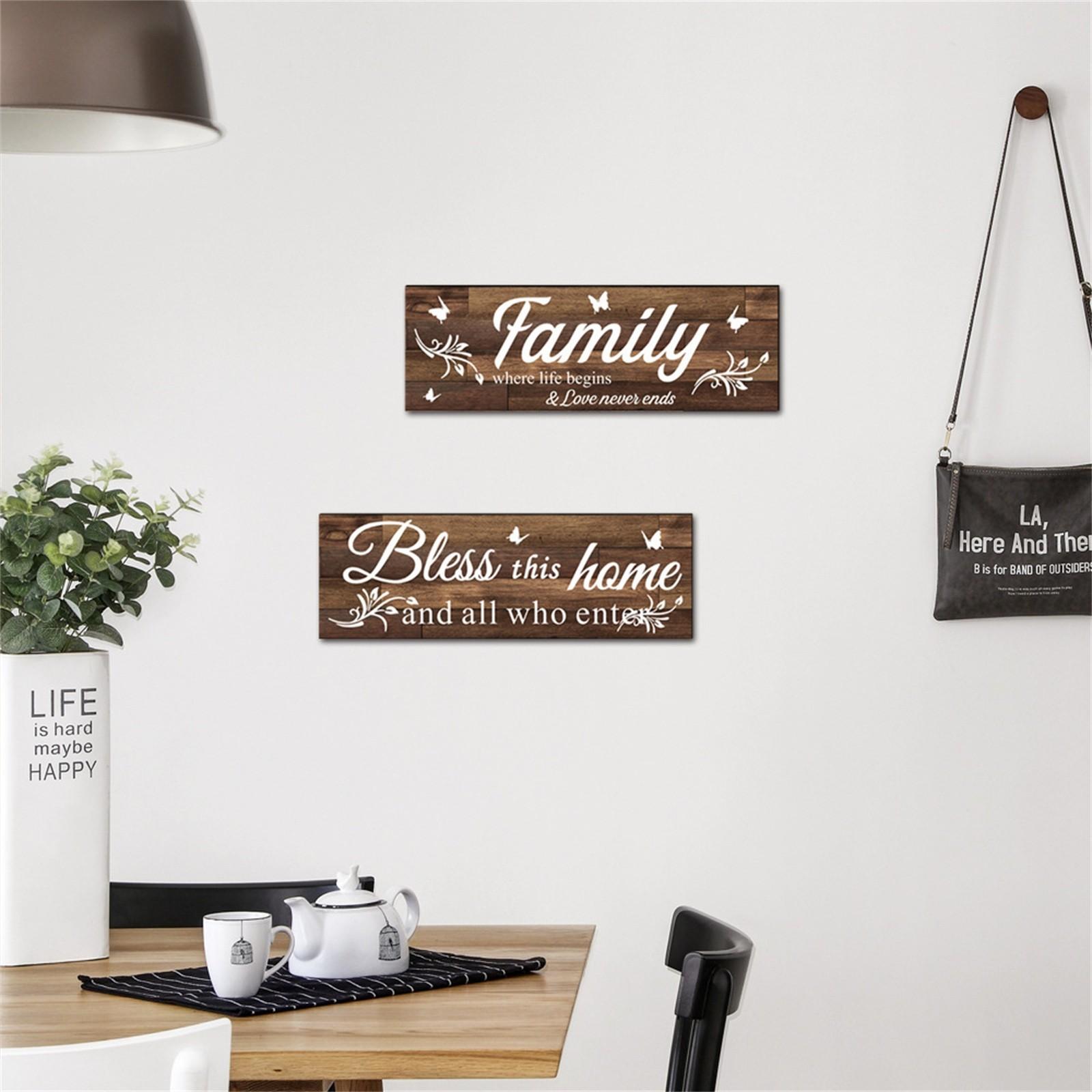 

Деревянные знаки This Home Family Wall Art Decor для спальни, гостиной, домашнего декора One Size коричневый