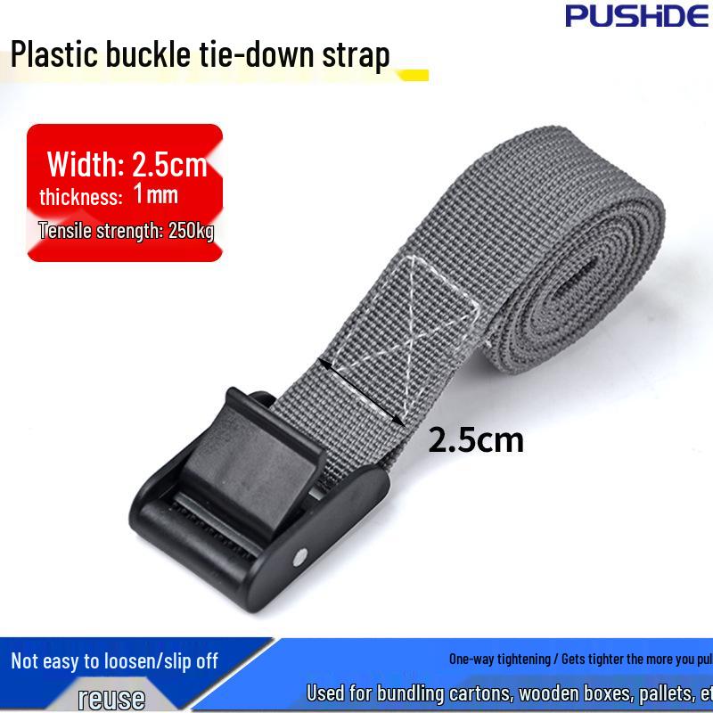 Sangle à boucle en plastique multicolore réglable pour bagages, moto, camping et fret