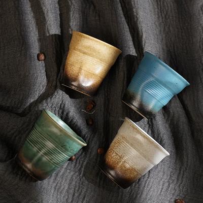 Tasse à thé créative faite à la main en céramique colorée vintage 90ml, tasse à expresso en céramique, tasse à expresso arabe torsadée en céramique
