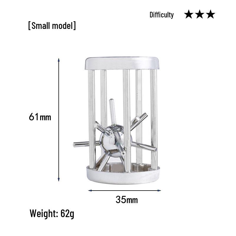 Intelligence Puzzle Zinc Alloy Disentanglement Rings - Unlock Nine Linked Rings Kongming Luban Lock Educational Toy