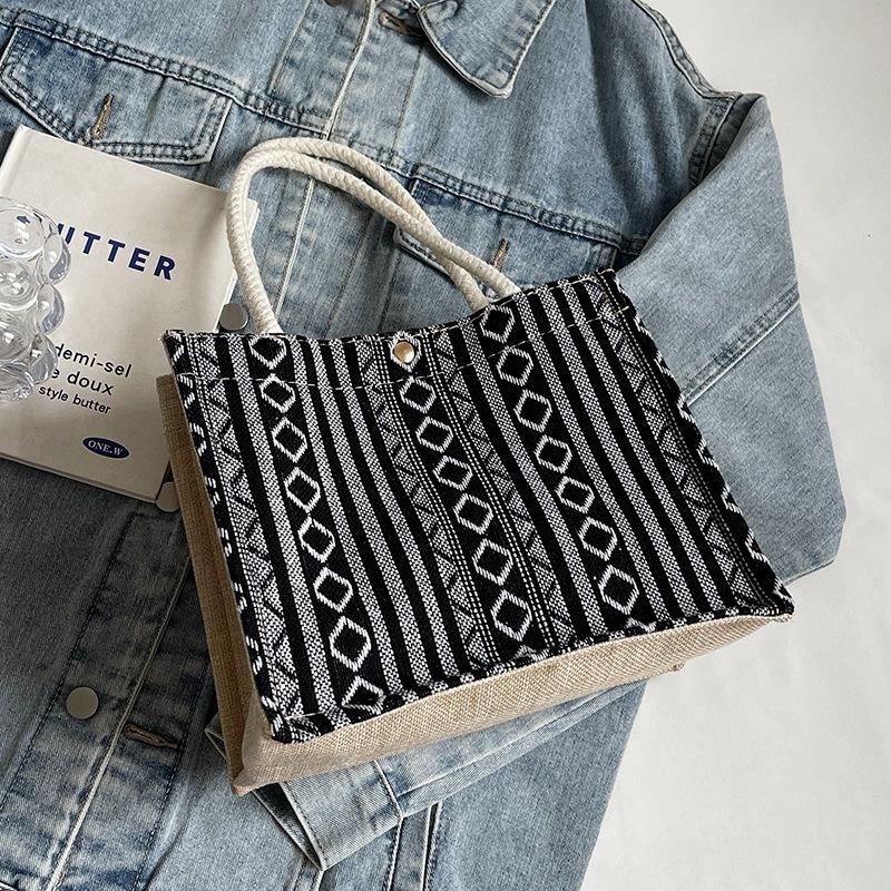 Geantă Tote Stil Etnic Femei Geantă de Mână Femei Modă Nouă Design Nișă Ins Geantă Tricotată Femei