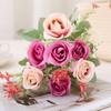 7 Köpfe 32cm Künstliche Eukalyptus Rose Rosa Blumengesteck Blumenstrauß Brautsträuße Kunstblumen Partyzubehör