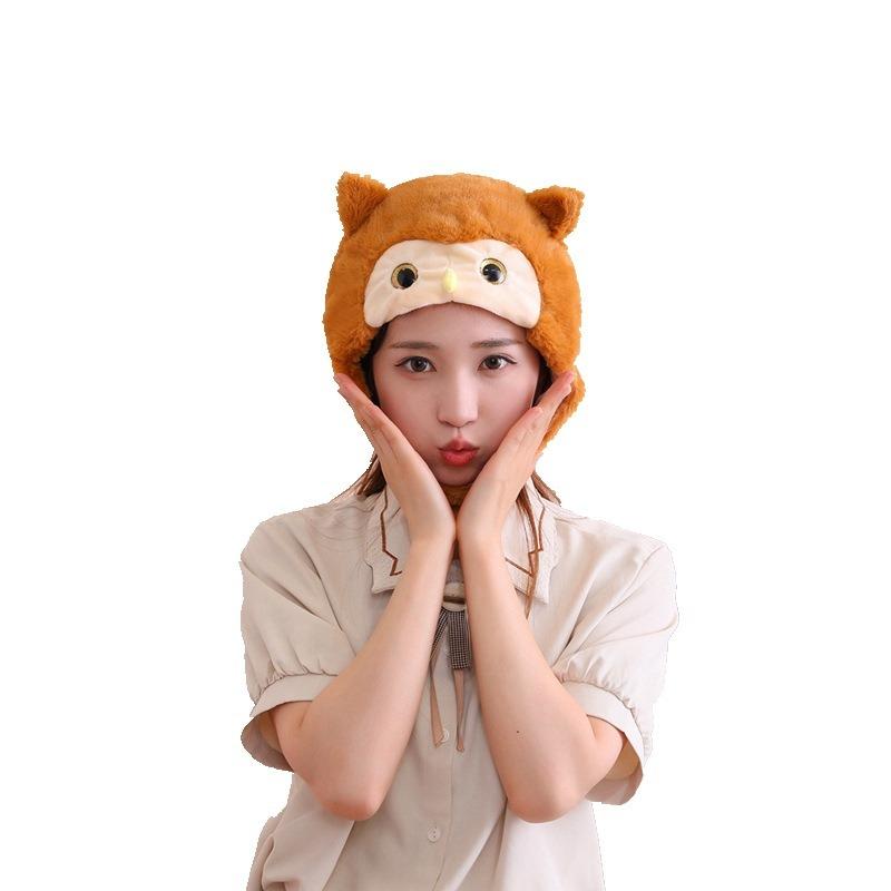 Halloween owl hood hat, plush hood, photo props, cartoon hood performance props