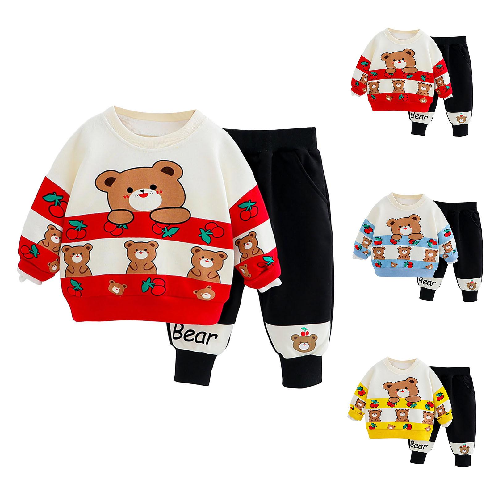 

Симпатичные топы с принтом + штаны для маленьких мальчиков и девочек, пижамный спортивный костюм, комплект одежды