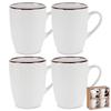 4x White Mugs for Drinking Coffee Tea Herbs Mug Set Gift Mug