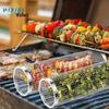Stainless Steel Outdoor BBQ Grill Mesh Roller Basket