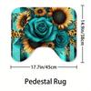 1/4Pcs Bathroom Shower Curtain Set   Rose And Sunflower Print Bathroom Curtain With 12 Hooks Non Slip Rugs Toilet Cover Mat Bathroom Partition