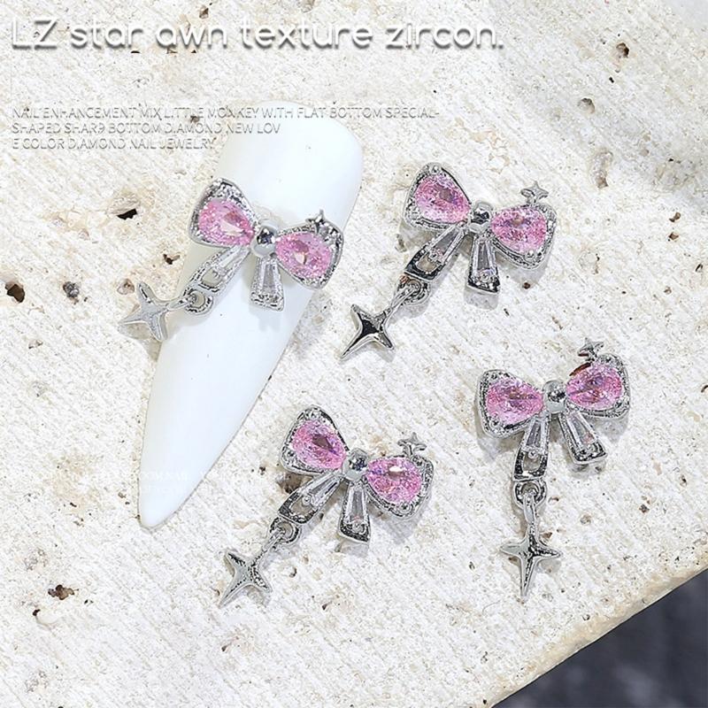 Nail Charms Exquisite 3D Accessories with Zircon DIY Nails Art Manicures for Salon or Home Use