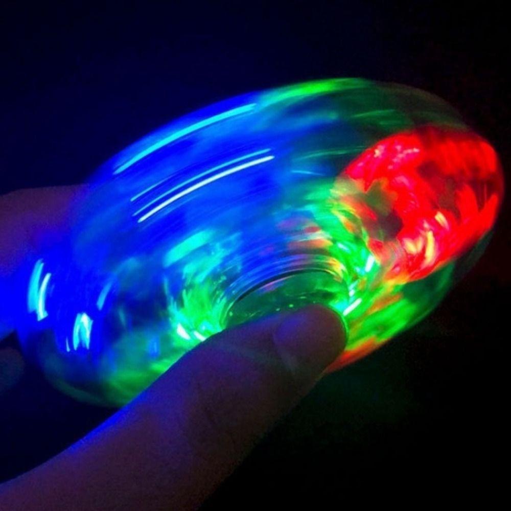 LED Licht Leuchtendes Fingerspitz-Gyroskop Kristall Elektrisches Fingerspitz-Spielzeug Leuchtender Handspinner Büro